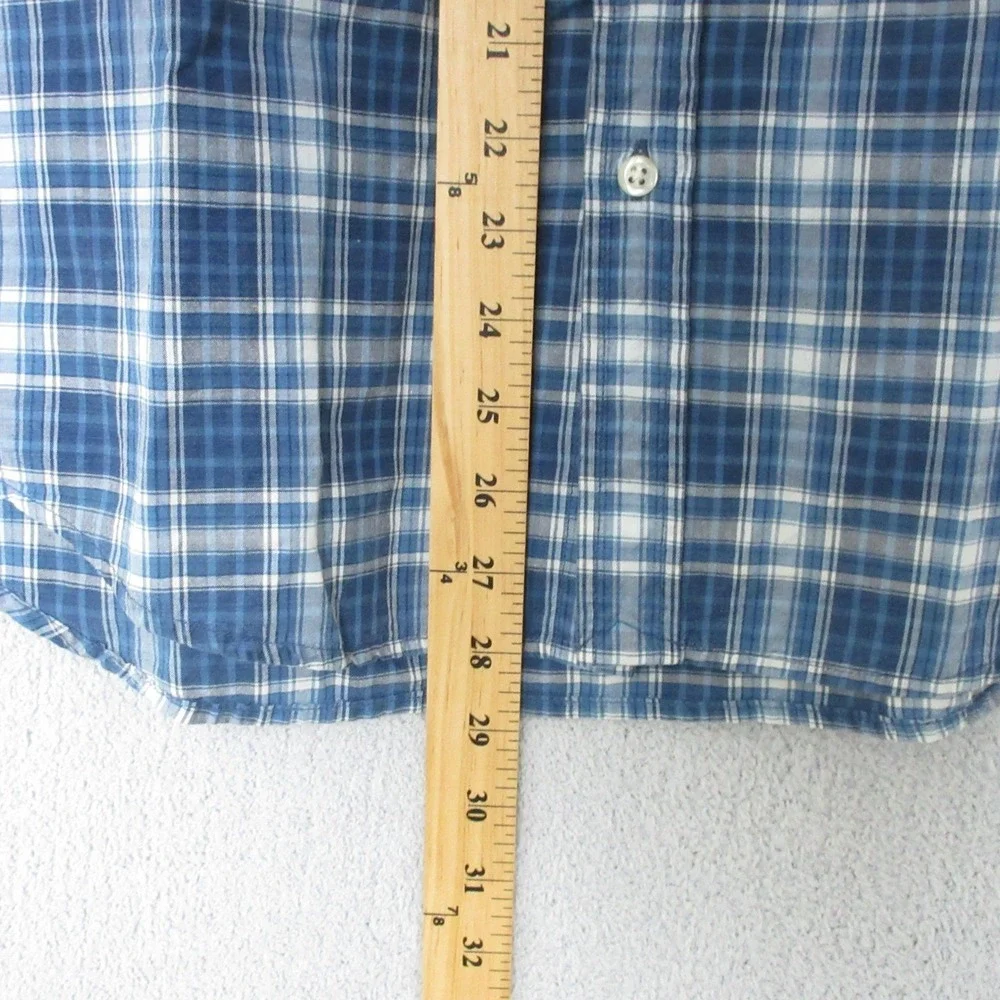 Ralph Lauren Button Down Shirt Blue Plaid Short‎ Sleeve Boys XL (18-20)